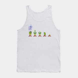 Stages of Hyacinth Blooming. Watercolor illustration. Tank Top